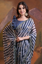 Georgette Saree with Leriya Print